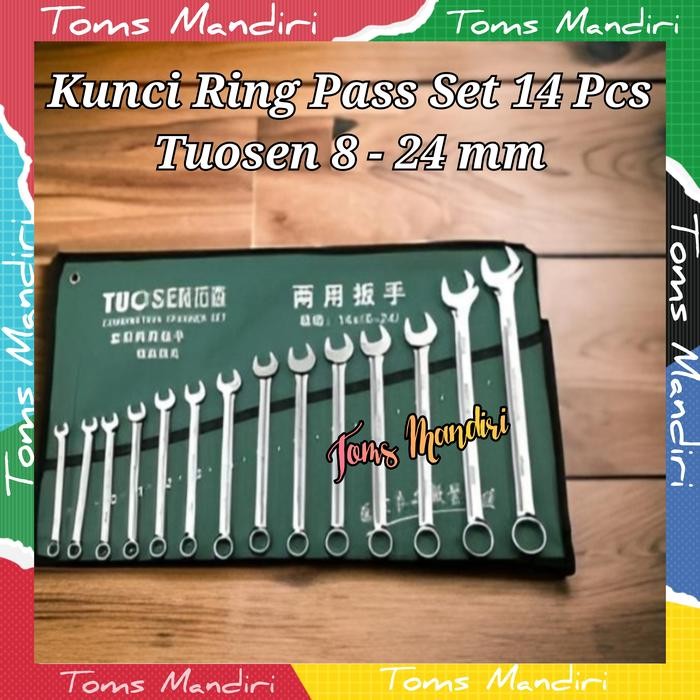 Kunci Ring Pas Set Tuosen 14 Pcs 8-24Mm