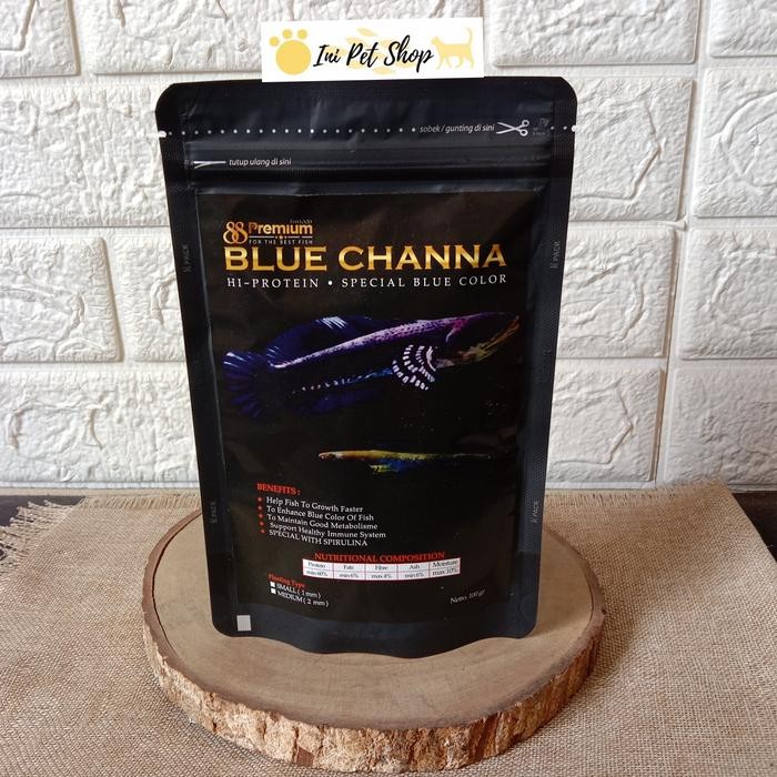 PREMIUM BLUE CHANNA PELET 88 PREMIUM BLUE CHANNA 100GR