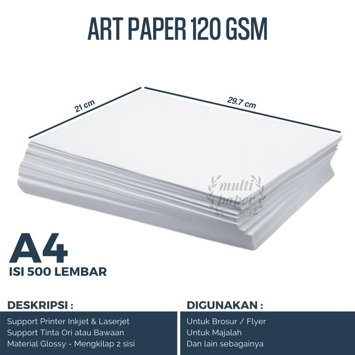 

Kertas Art Paper A4 120 gsm / Art Paper A4 120 gr isi 500 Lembar