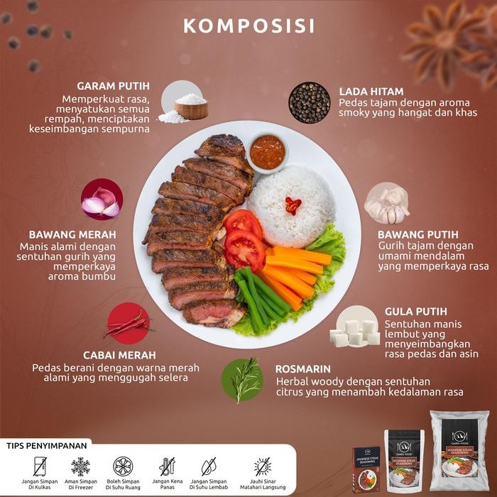 

Bumbu Javanese Steak Sehat Tanpa MSG, 100% Rempah MurniCairoFood