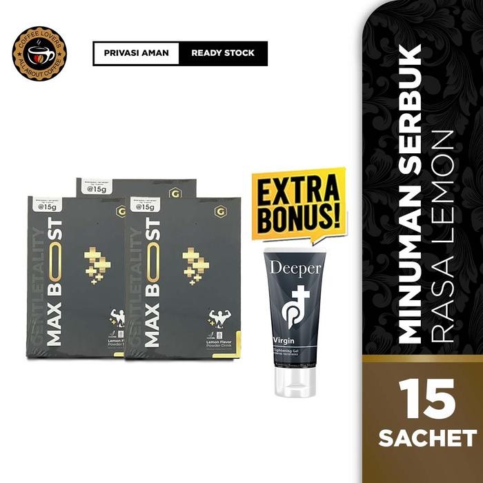 Gentletality MaxBoost Rasa Lemon 1 Box Isi 15 Gentletality MaxBost Penambah Stamina Ori BPOM