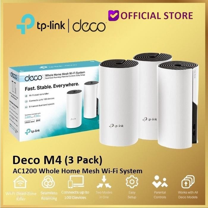 Pilihan- Tp-Link Deco M4 Ac1200 Tplink Whole Home Mesh Wi-Fi System Modem