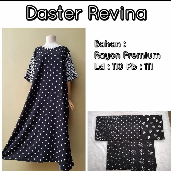 DASTER RISNA HALUS BATIK PEKALONGAN HITAM PUTIH LD110 PB111