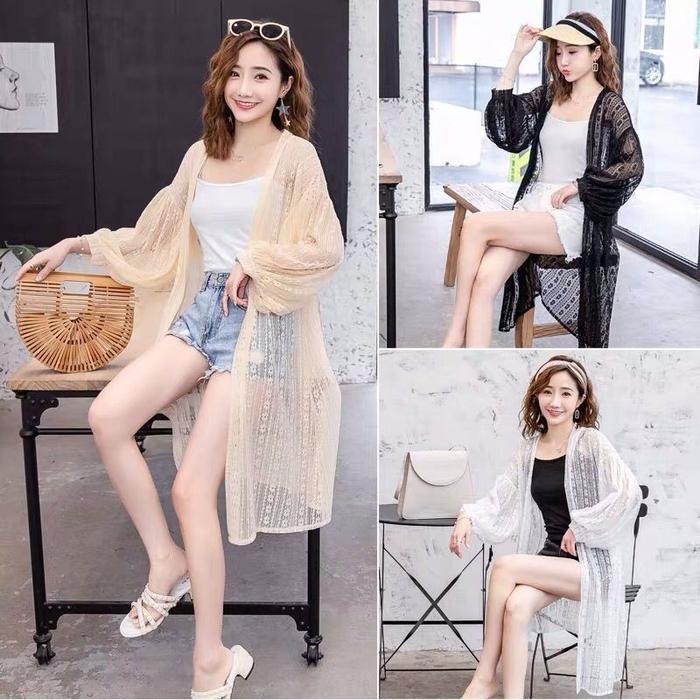 Bikini Outer Cardigan Kimono Panjang Cover Up Bikini Dress