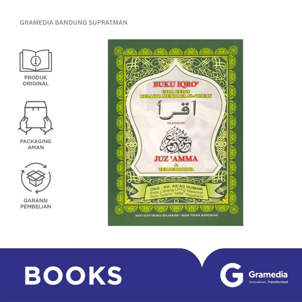 Gramedia Bandung Supratman | BK IQRO..MEMBACA AL QURAN DILNGKP JUZAMMA..(BESAR HVS) | Buku Religion 