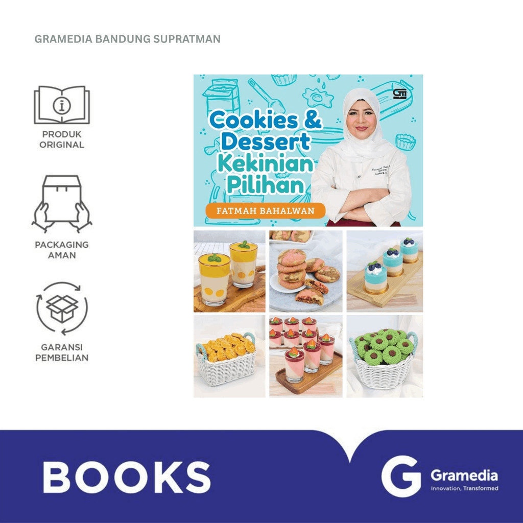 Gramedia Bandung Supratman | COOKIES & DESSERT KEKINIAN PILIHAN FATMAH BAHALWAN | Buku Resep Masak |