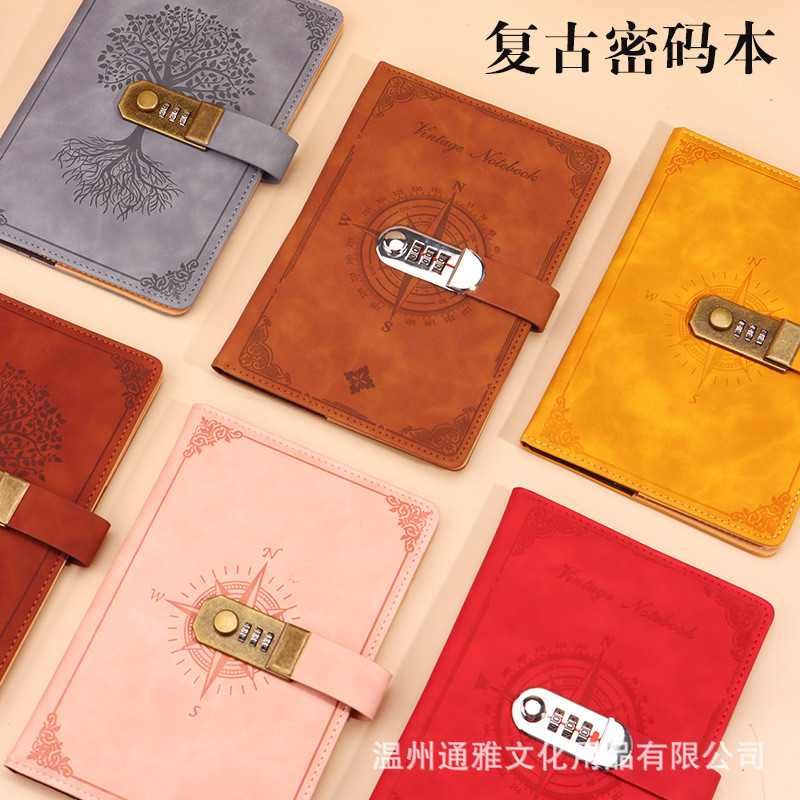 

Buku Catatan A5 Retro dengan Gembok Password - Buku Harian Tebal Set Kotak Hadiah - Kulit Imitasi - 100 Lembar - Warna & Desain Beragam |2SZUHQYU|