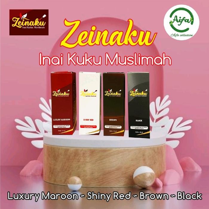 Pilihan- Zeinaku Inai Kuku Muslimah Henna Halal Sah Untuk Sholat - Art Nail Maroon Black Brown