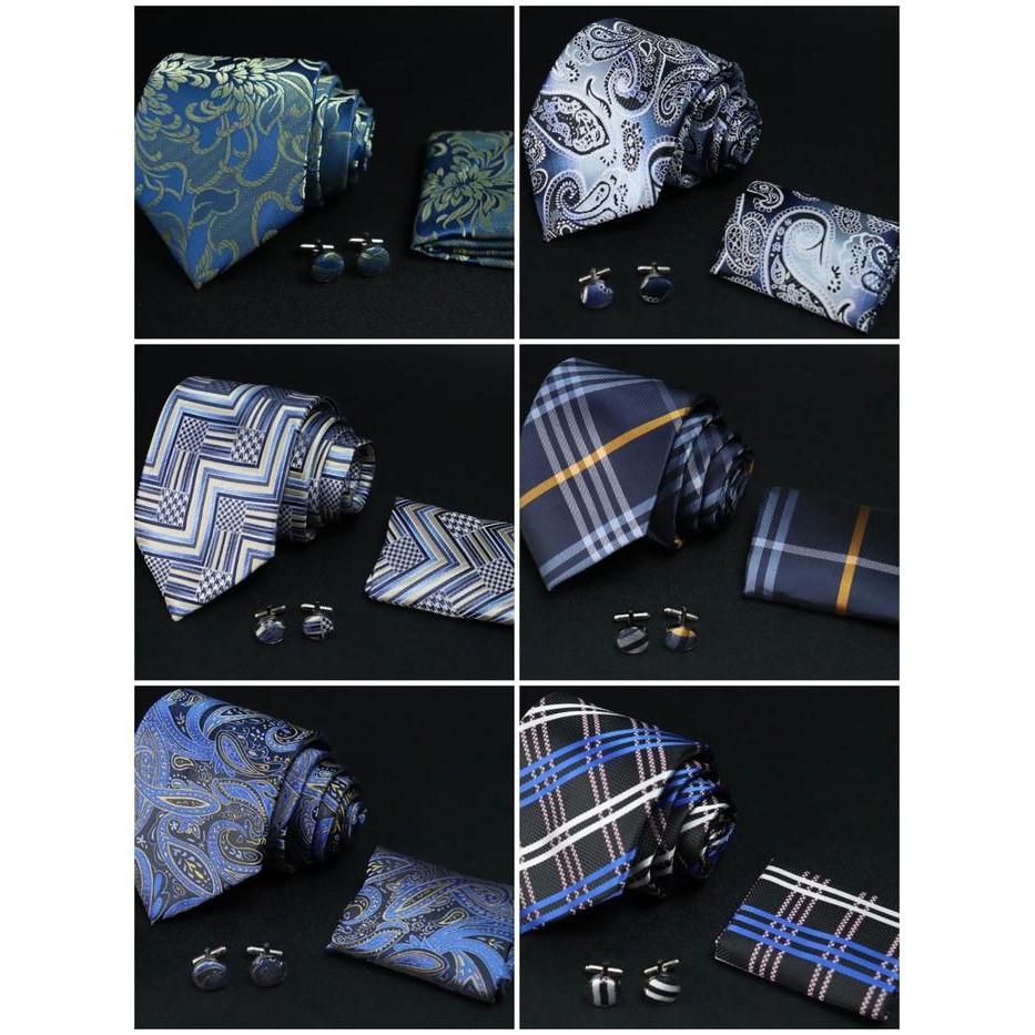 ORIGINAL [ PREMIUM ] Dasi Pria Panjang High Quality Set Premium Hanierchief Sapu tangan + Cuffling