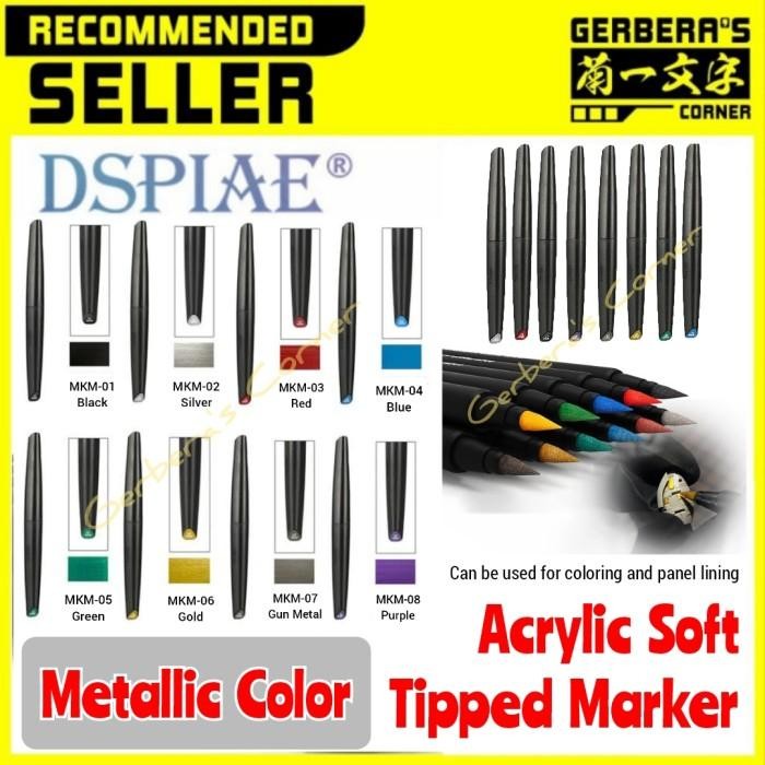 Pilihan- Dspiae Soft Tipped Marker Acrylic Metallic Color Panel Lining Marker