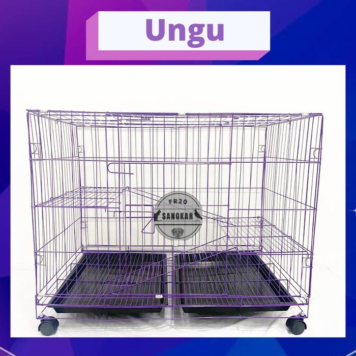 KANDANG KUCING JUMBO SIZE XXL 2 TINGKAT BESI LIPAT TEBAL