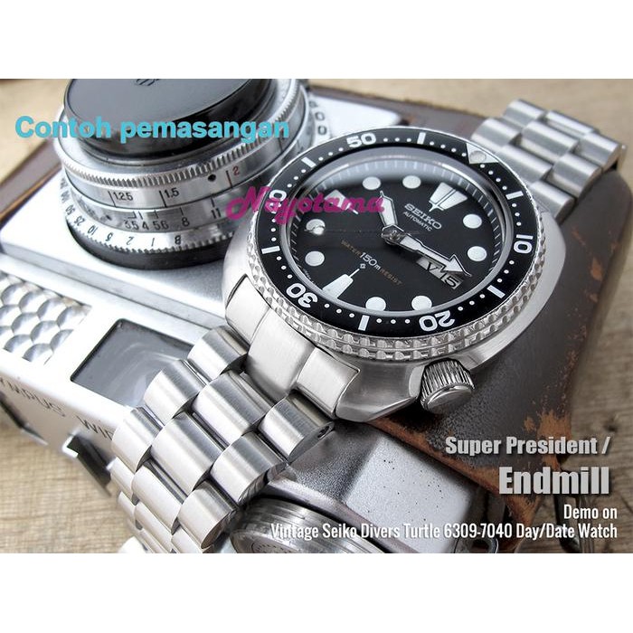 22Mm Rantai Miltat Endmill Super President For Seiko Diver 6309-7040