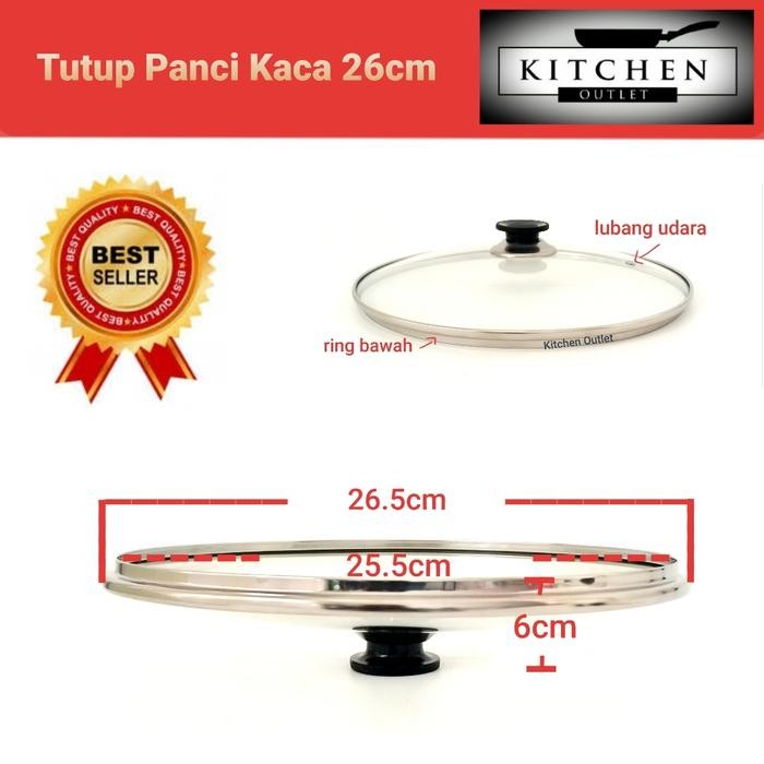 Tutup Panci Kaca 26 Cm