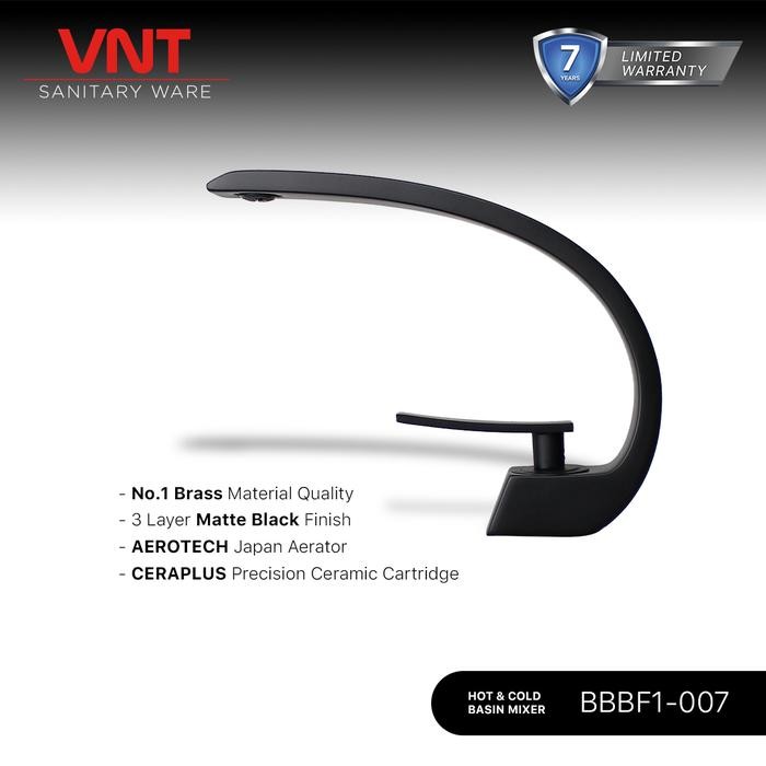 VNT Keran Washtafel Hitam Minimalis Kran Air Wastafel Panas Dingin