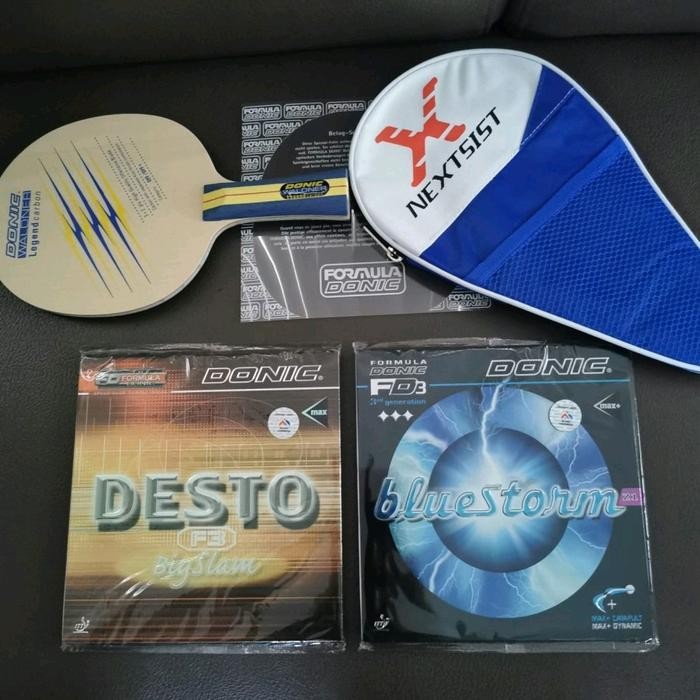 Bat Donic Waldner Legend plus karet Donic serang lengkap Set