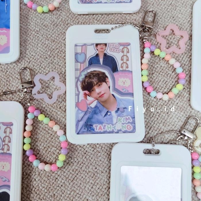 Photo holder / id card holder / 2 sisi transparan / Keychain / Foto
