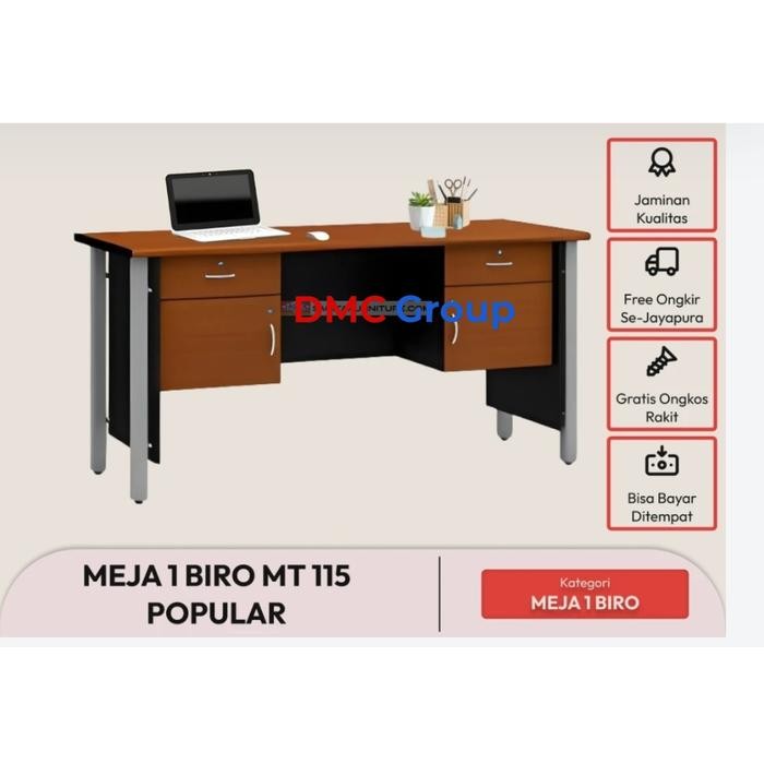 Meja Kantor 150 cm Meja 1 biro meja tulis kaki besi 1 biro kaki besi MT 115 GRAVER