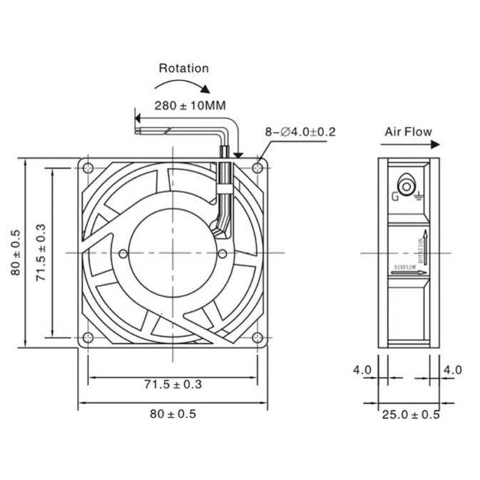Kipas Ac 220V 8X8 Cm Cooling Fan Ac 220 Volt