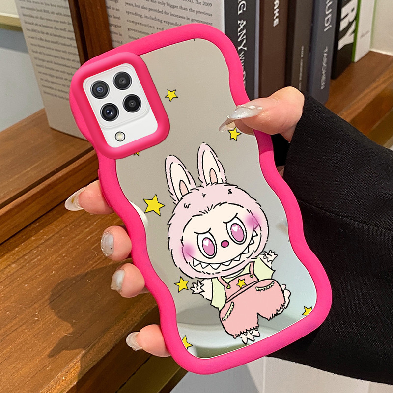 Casing Untuk Samsung A22 M22 M32 Case Casing HP Pola Raksasa berbulu Kesing Kasing Macaron Mirror Ce