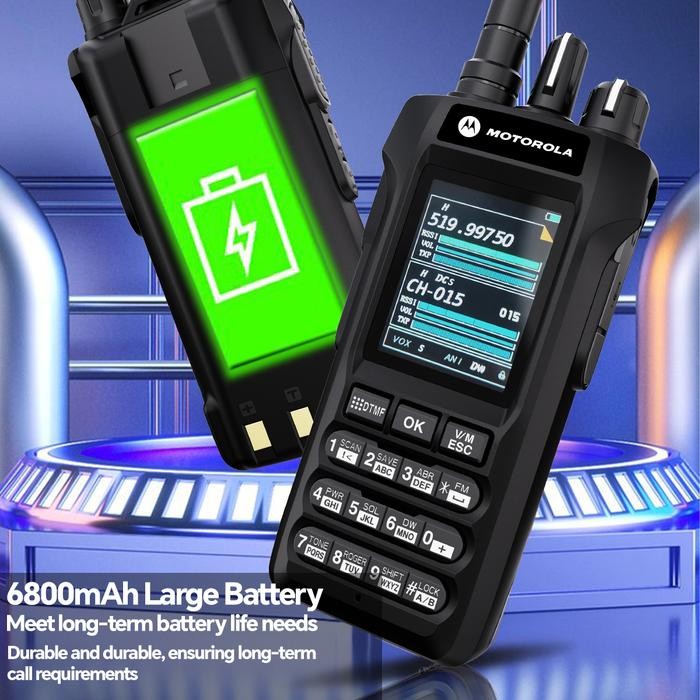 MOTOROLA WALKIE TALKIE OUTDOOR HT RADIO R8 20W 4 FREQUENCY BANDS U/V JARAK JAUH 25KM UNTUK PROYEK