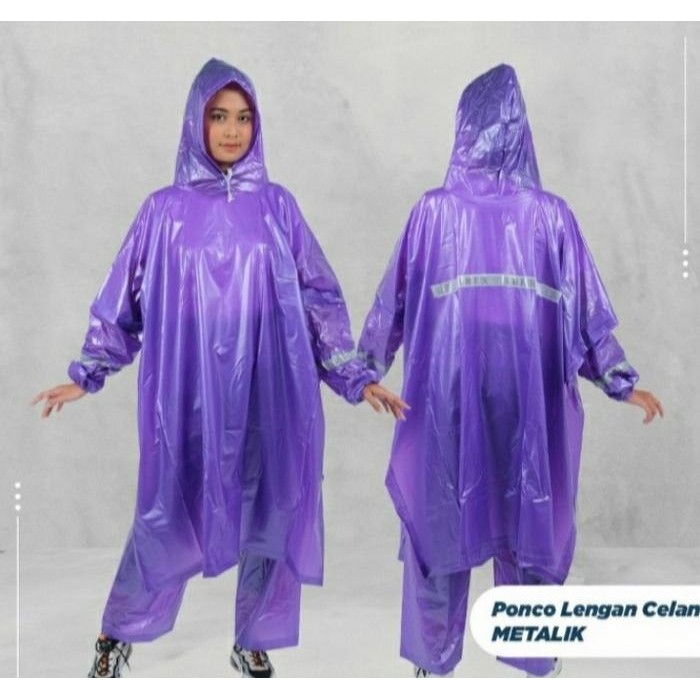 Jashujan poncho lengan celana metalik ibex