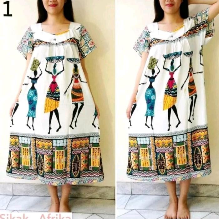 6XB6  Daster Hengky Motif Afrika#Ld 120