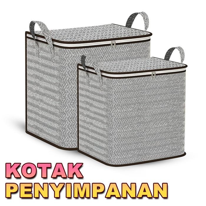 Storage Box Lipat Jumbo Tempat Penyimpanan Baju Multifungsi Storage Box Oragnizer Dengan Resleting