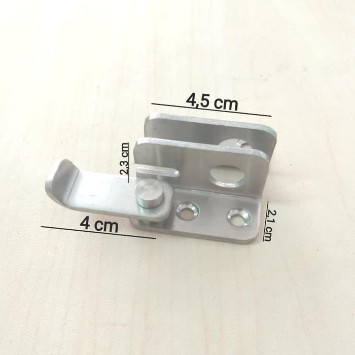 Grendel Kiri Kotak Stainless Steel / Grendel Tempat Gembok