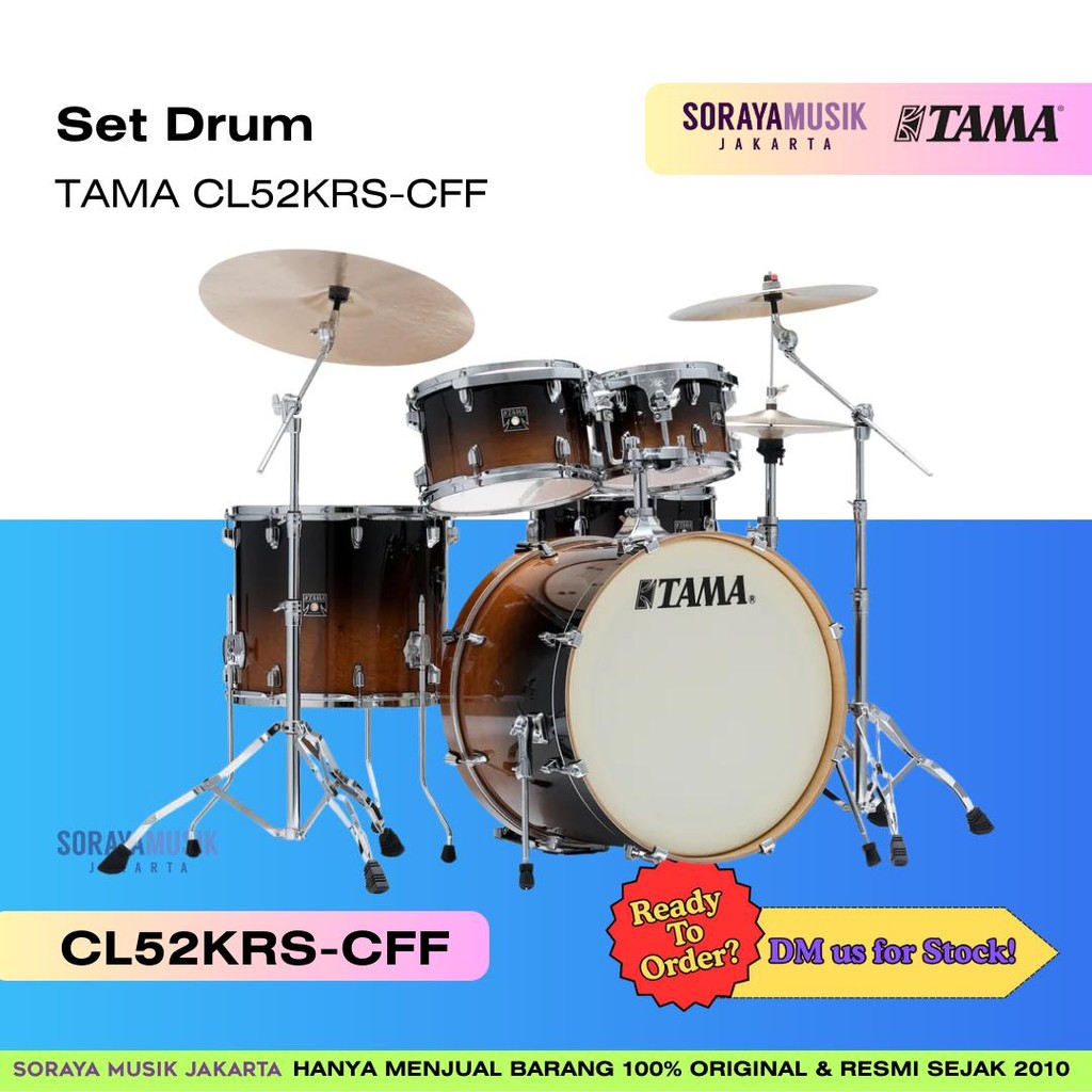 TAMA CL52KRS-CFF Superstar Classic Maple 5-Piece Drum Shell Kit, Coffee Fade