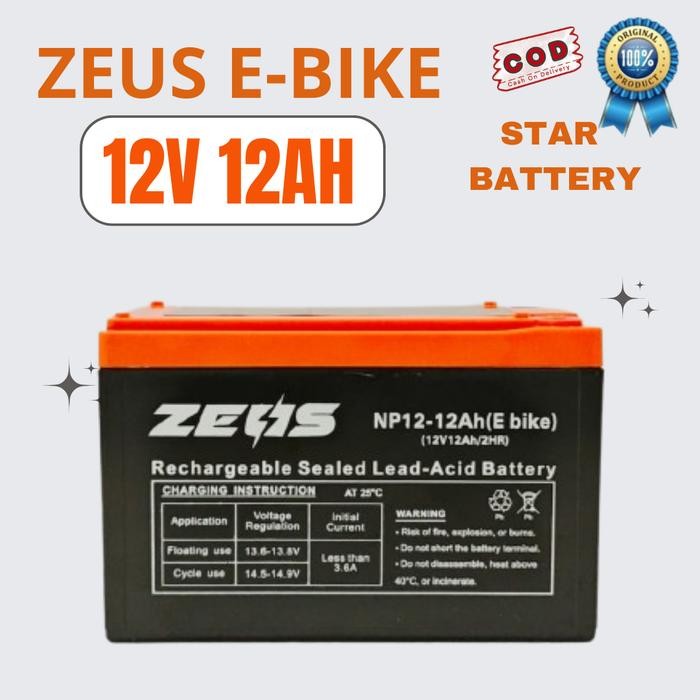 Aki Selis / Sepeda Listrik Murai VRLA 12v 12Ah Zeus Baterai Kering