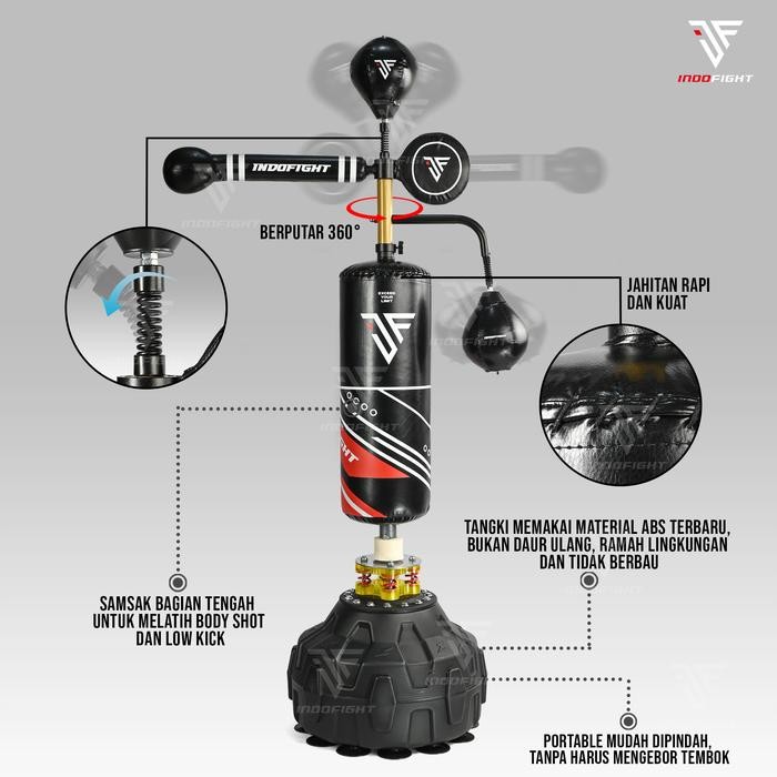 Samsak Berdiri Reflek Bar Boxing Speed Ball Indofight Samsak Tinju Boxing Muay Thai Indofight