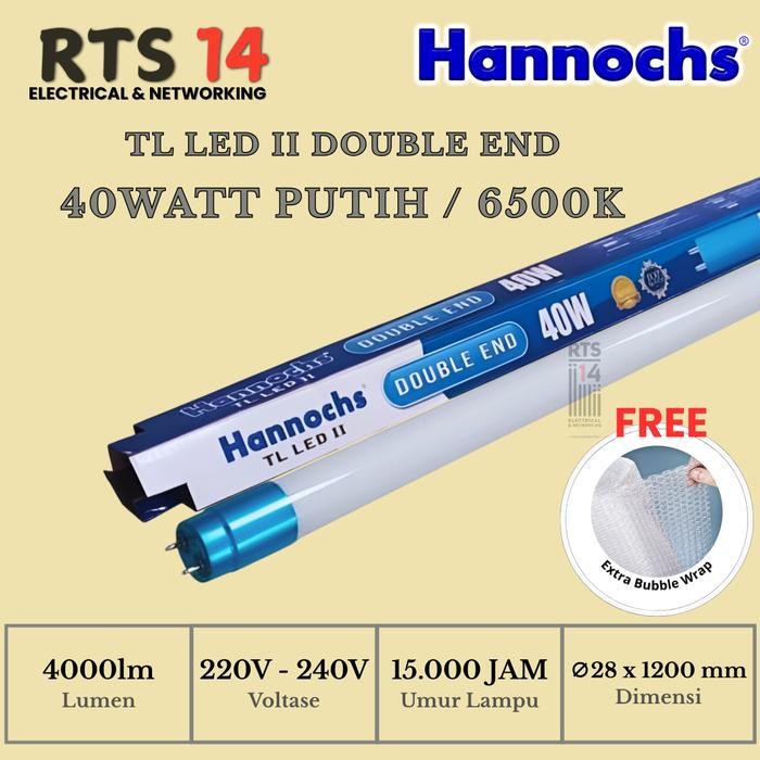 Hannochs Tl Led Ii Double End 40W Cahaya Putih (Cdl) - Lampu Tl Led 40Watt Cool Daylight 6500K