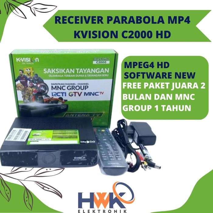 3j4e- Kvision Receiver C2000 Bromo C-Band Bonus Paket Film 1 Tahun Bisa Cod