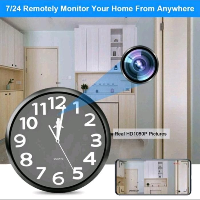 CCTV Wifi Camera Jam Dinding Hidden Spy Cam Kamera Keamanan IP Camera