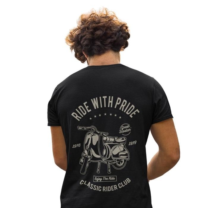 Kaos Vintage Retro Classic Ride With Pride Scooter Club