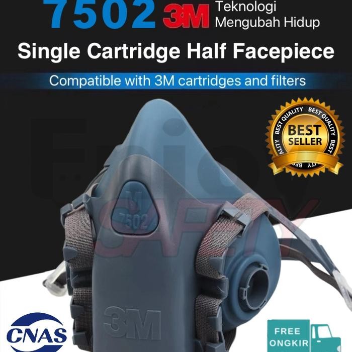 3M Masker 7502 Half Facepiece Reusable Respirator ORI Set 7502