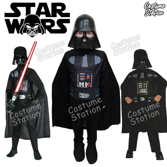 BERKUALITAS Kostum Star Wars Darth Vader / Costume Vader Star Wars anak laki