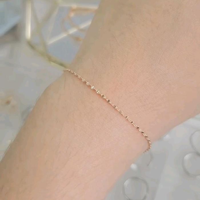 Gelang Rantai Fashion Simple (Merah 375/8K)