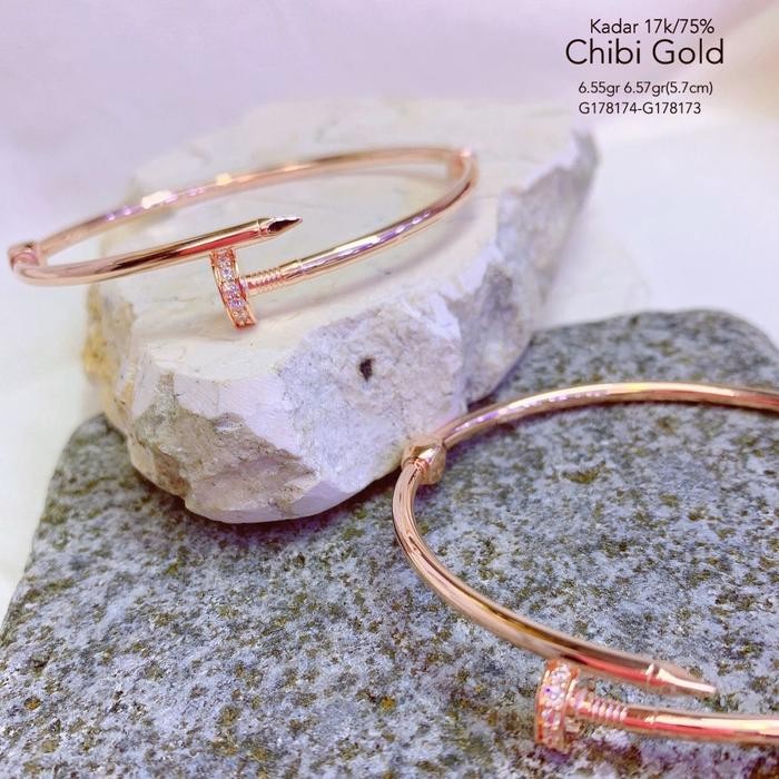 Bangle paku emas 750 kadar 17k - chibi gold