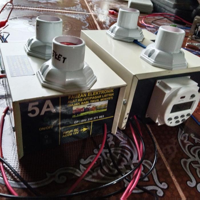 pagar elektrik kejut 5A otomatis strom setrum babi tikus gajah dan monyet