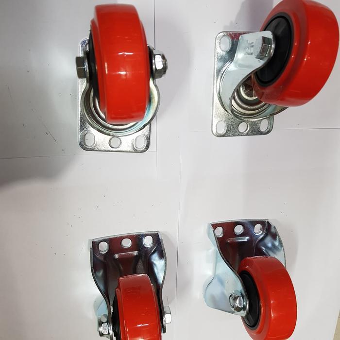 Roda Troli Pu Rhj Tw Caster Germany 3 Inch Hidup/Mati Terbaik