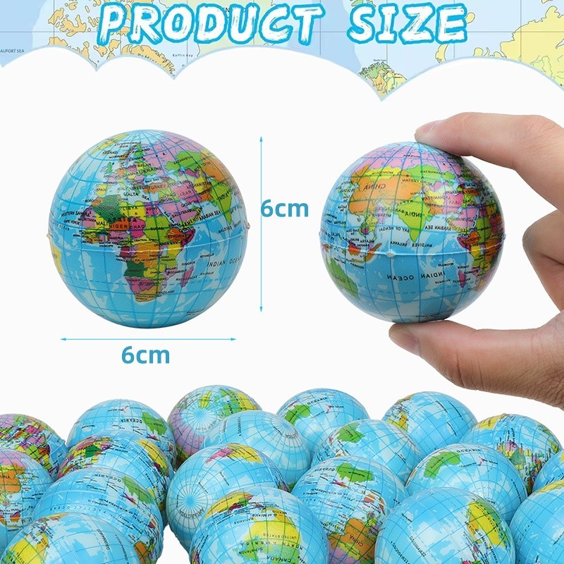 12pcs Mini Earth Pressure Ball Finger Exercise PU Spherical Squeeze Ball Education foam Squeeze Ball