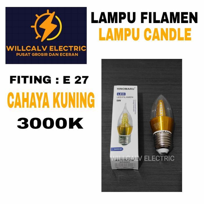 NEW LAMPU CANDLE LED 5W 5WATT E14 - LAMPU JANTUNG LED 5W 5WATT E14 KUNING