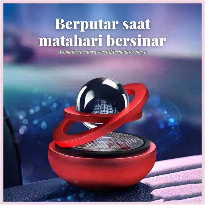 Promo [Moon] Parfum Mobil Tahan Lama / Pewangi Car Energi Matahari Bisa Berputar Bola Krystal