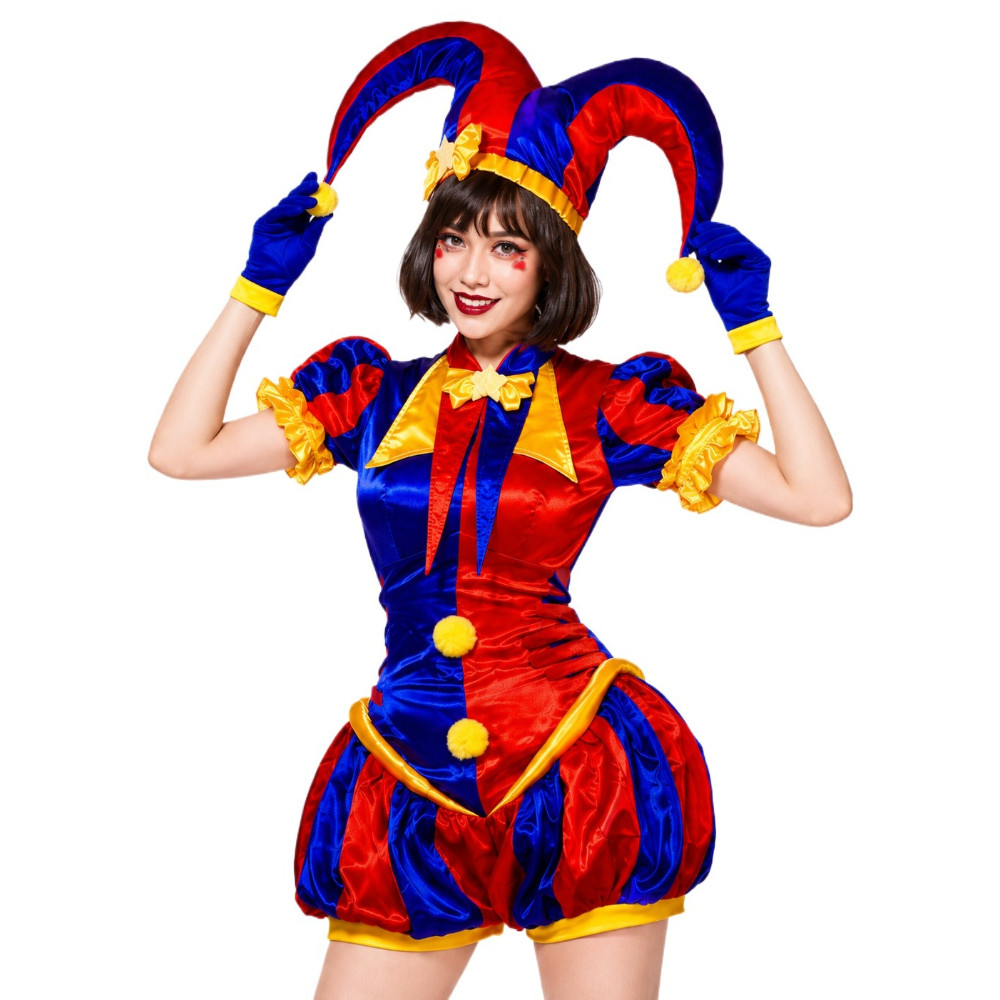 Anime The Amazing Digital Circus Roleplay Suits Pomni Cosplay Costumes Exquisite Clown Uniform