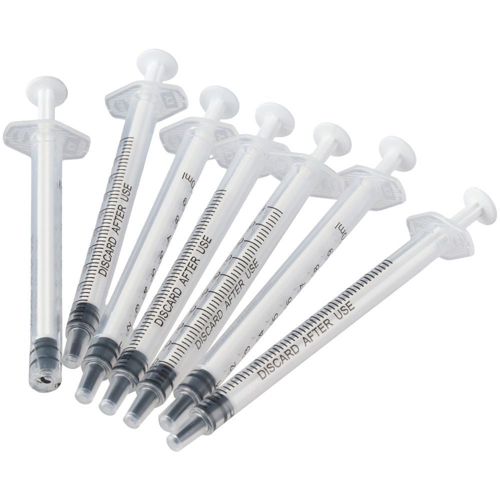 100PCS 1ml/cc Plastic Syringe No Needle with Cap Syringe for Liquid Individually Sealed Measuring