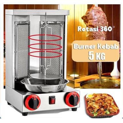 Mesin Kebab Rotasi otomatis Burner kebab / pemanggang daging