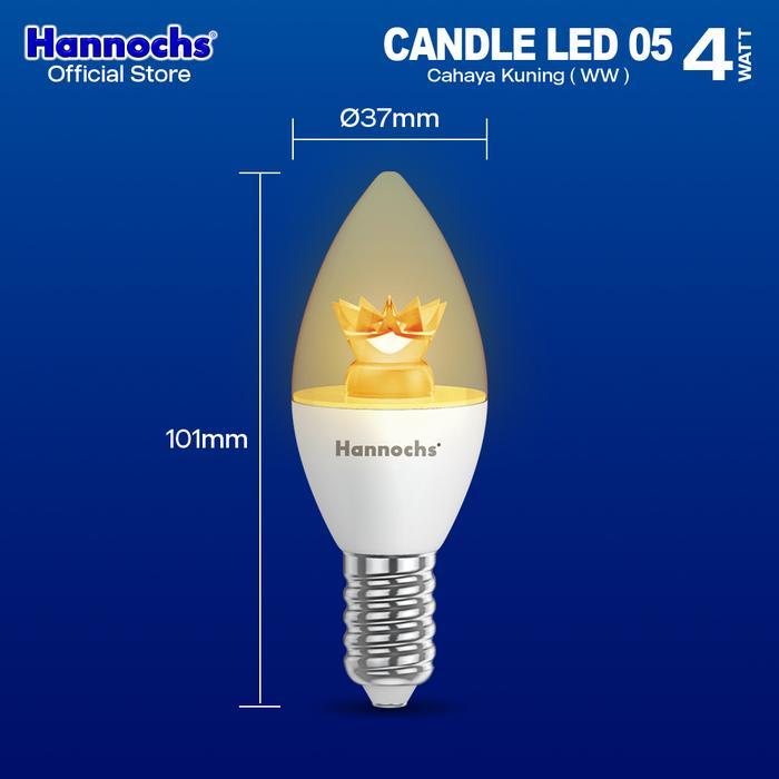 Hannochs Lampu Lilin Hias Candle LED 05 4 watt E14 WW - Cahaya Kuning