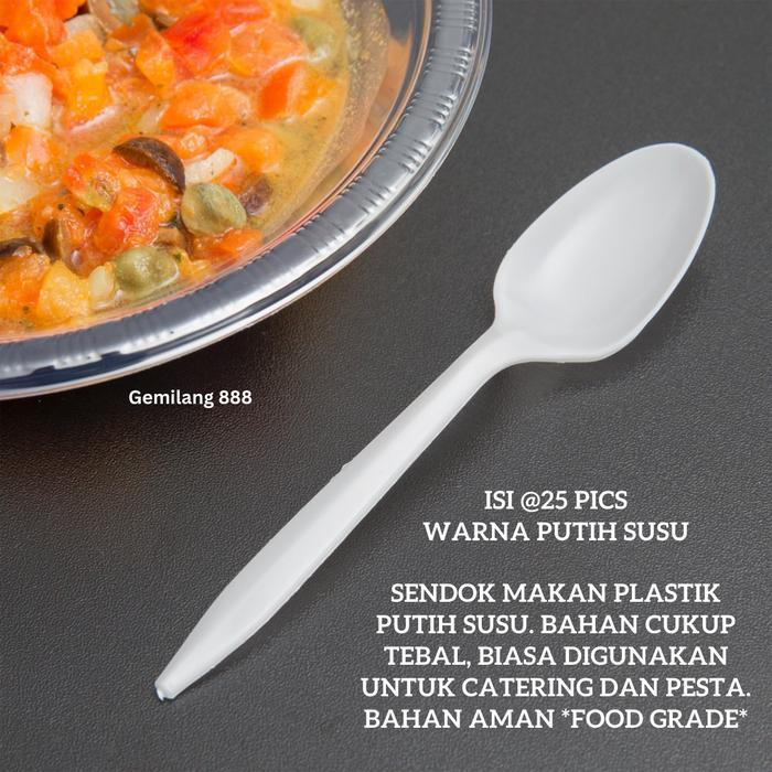 sendok plastik putih / sendok makan plastik / sendok plastik
