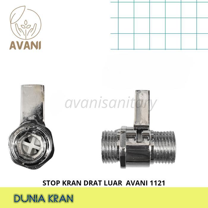 STOP KRAN 1/2" DRAT LUAR STOP KRAN DOUBLE NEPEL MINI AVANI